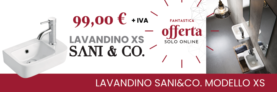 Ecco un lavandino salva spazio in offerta di Sani&Co adatto agli ambienti in cui le dimensioni contano