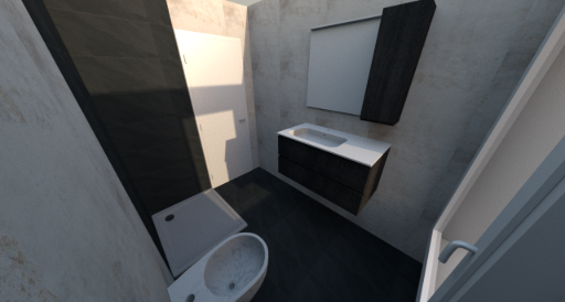 Esempio di rendering di progetto di ristrutturazione con immagini di piastrelle che trattiamo