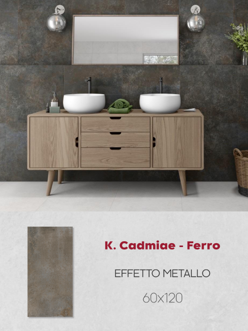 Offerta Piastrella K. Cadmiae Ferro effetto metallo in gres porcellanato 1a scelta